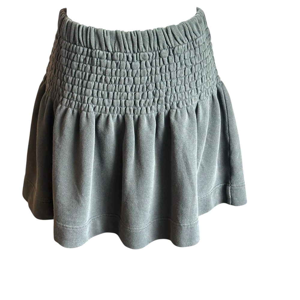Aerie Skirt NWT Women's‎ Medium Gray Smocked Waist Mini Skirt Casual Athleisure - Picture 5 of 10